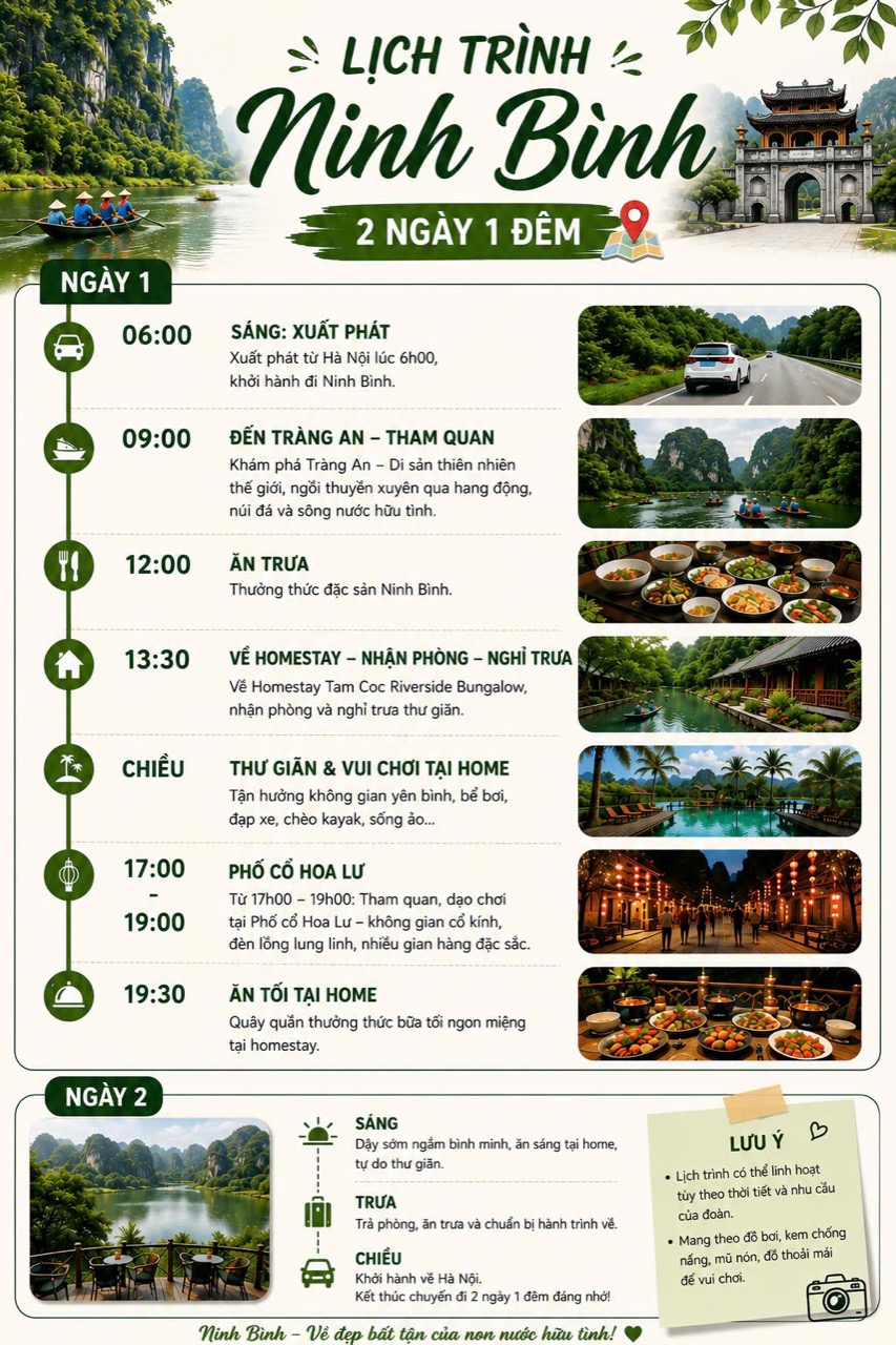 Kế hoạch chuyến đi Ninh Bình